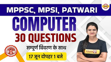 Computer Class | MPPSC / MPSI / MP Patwari | Computer Most Important Questions | By Preeti Ma