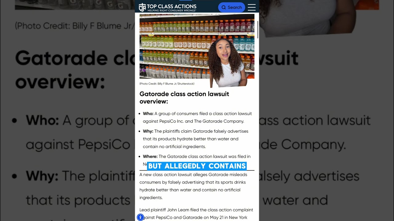 What are your thoughts on these claims against Gatorade? #ClassAction #Gatorade #Athletic