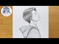 How to Draw a Boy with earphones - for beginners ||  Pencil Sketch Tutorial || Boy Drawing