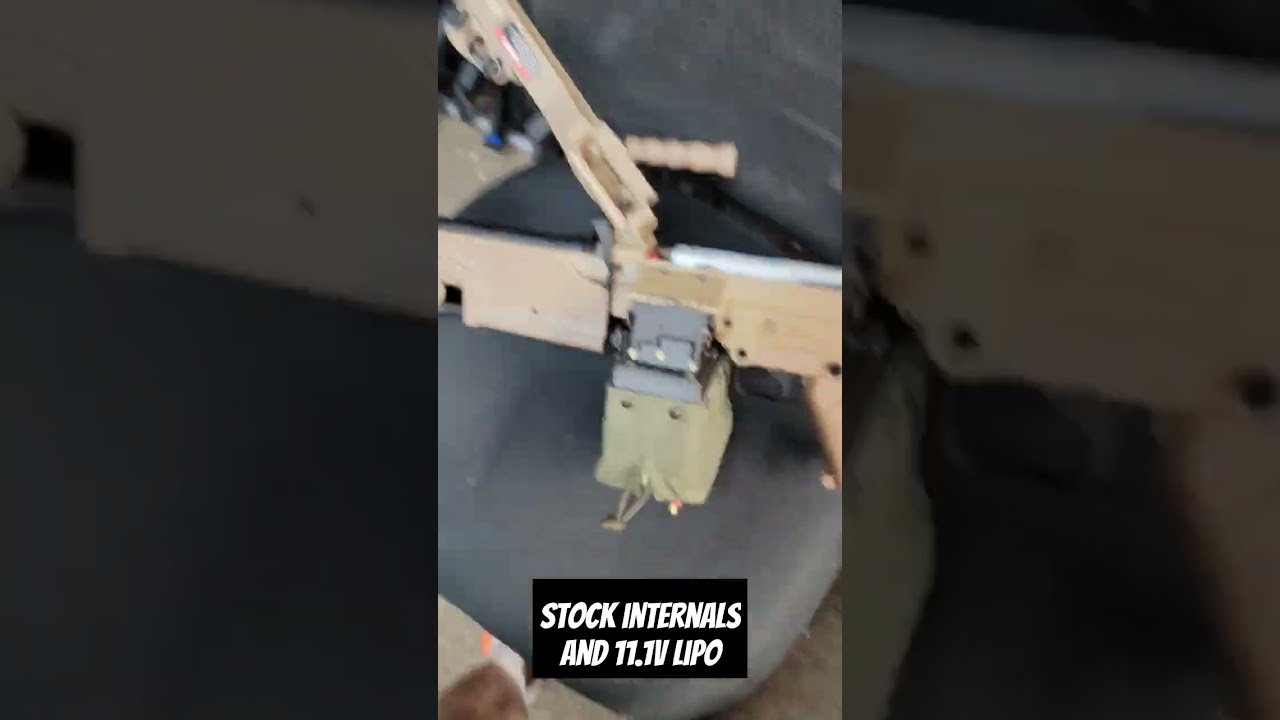 A K M249 With Bullgear Box Mag And Hopup Test Airsoft Airsoftm4 Airsoftguns