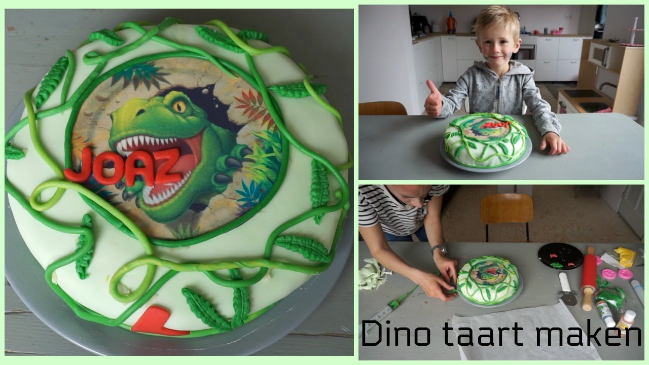 Wonderlijk Taart maken / decoreren Dino taart - dinosaurus taart! - YouTube XZ-78