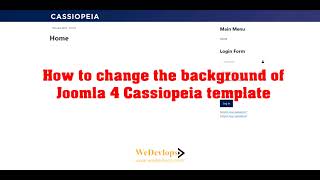 How To Change The Background Of Joomla 4 Ciopeia Template