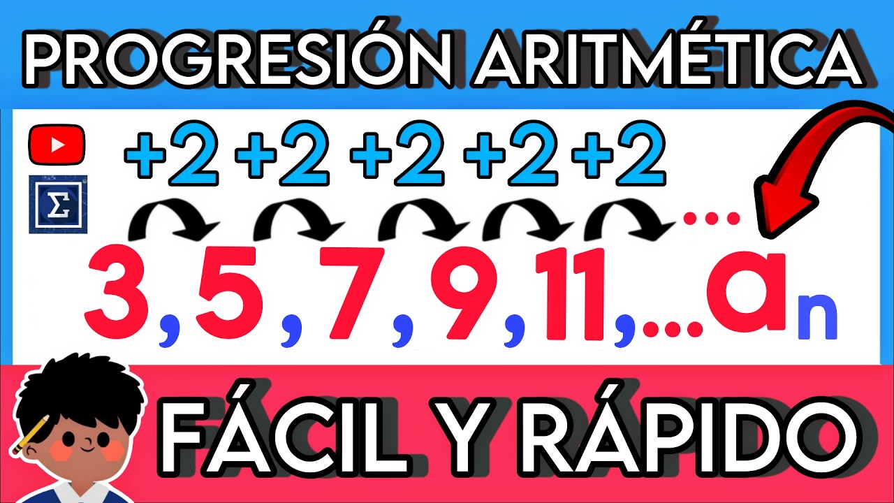 ▶️ Aprende LA PROGRESIÓN ARITMÉTICA [FÁCIL Y RÁPIDO] | Introducción, Sucesiones, Término Enésimo 🚀