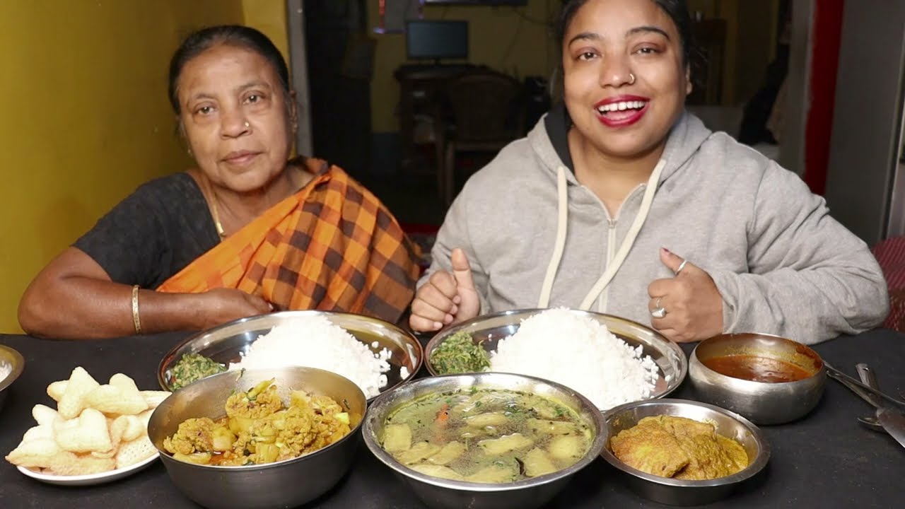 Big bites Eating🌾🍚Rice 🌿🌱🥦🧄🍆🥔🥕palong ghonto,mulodal,bora posto,kopialu torkari|Bengali Mukbang asmr
