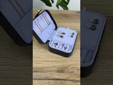 Скринька для прикрас стьобана з екошкіри чорна 16.5*11.5*5.5 см Гранд Презент JZ-014-2, відео 1