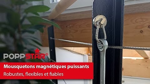 Poppstar - Crochets magnétiques en néodyme avec mousqueton rotatif | 17kg / 35kg de force adhésive