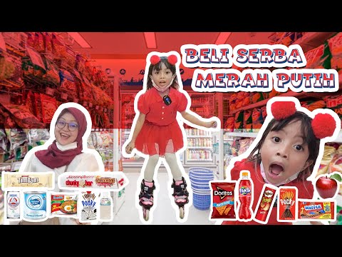 BELANJA SERBA MERAH PUTIH, PAKE SEPATU RODA