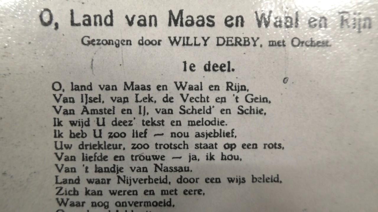 Willy Derby: O' Land van Maas en Waal en Rijn. deel 1. - YouTube