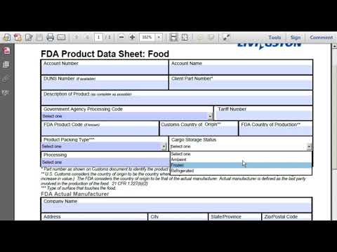 Providing Livingston your FDA product information