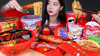 ASMR MUKBANG | Convenience Store RED Color Food ❤ Red CVS FOOD ❤ Korean Food Eating Show