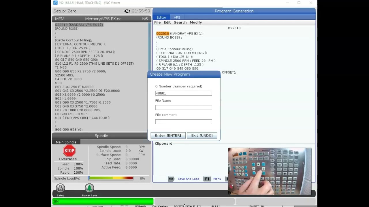 Haas Control - Creating a new VPS Program