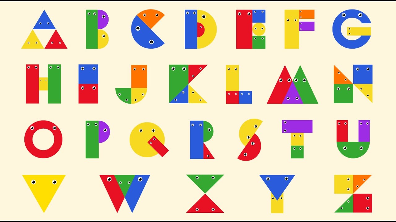 ABC Song with Shapes | A to Z Uppercase Letters Animation | Fun Alphabet Learning Video