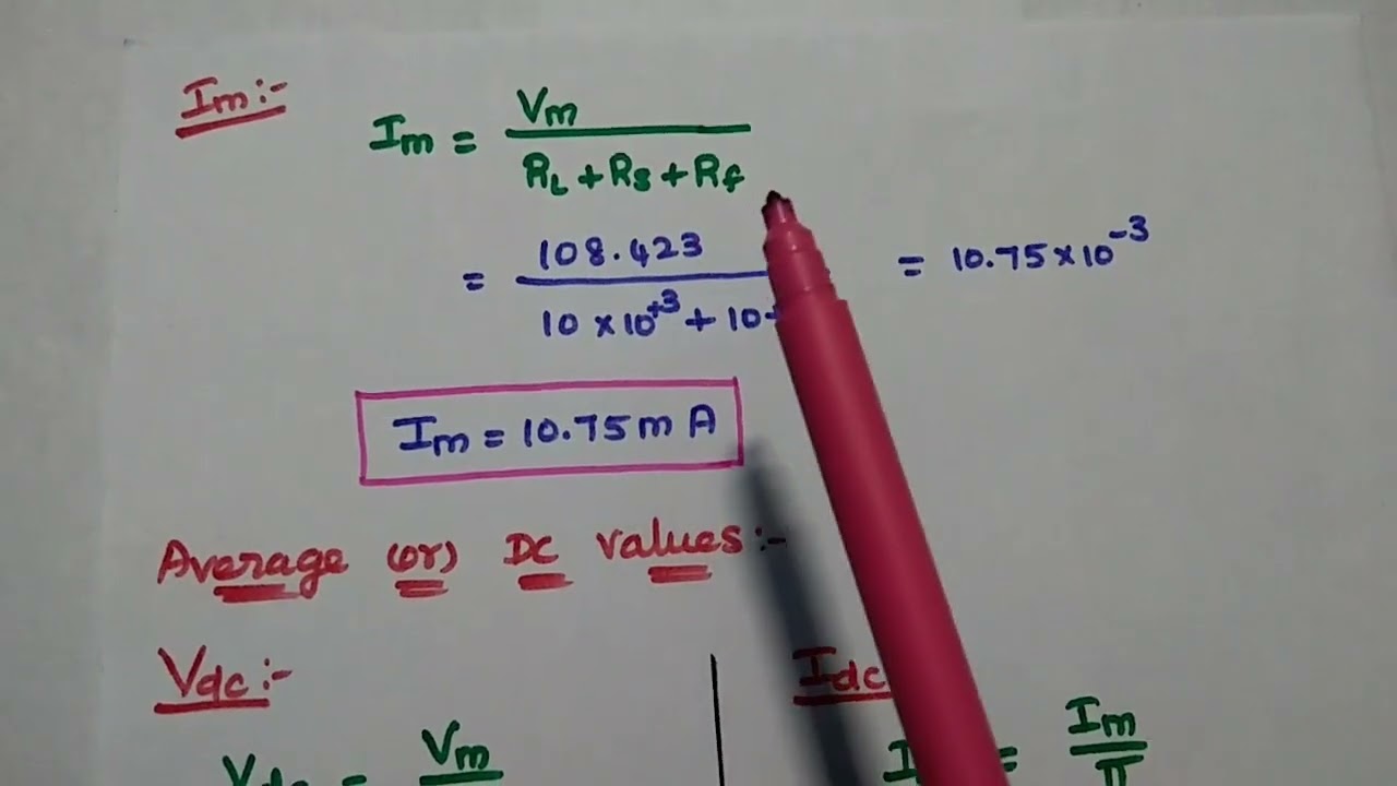 Problems Solved in Half-Wave Rectifier - Find the efficiency, TUF and Ripple Factor