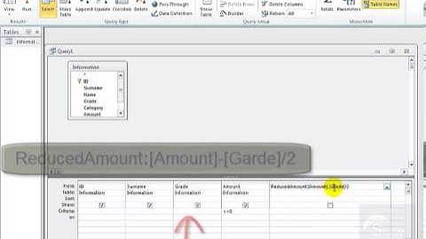 Microsoft Access Query with a Calculated Field Act2No2