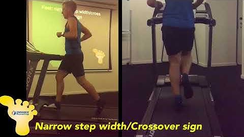 Enhance Running: Narrow step width/Crossover sign