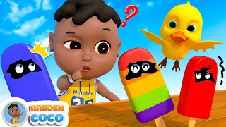 Five Little Ducks - Ice Cream Color Song | RaydenCoco Nursery Rhymes & Kids Songs