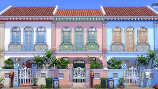 SINGAPORE’S COLORFUL SHOPHOUSES 🌸 || The Sims 4: For Rent || Stop Motion (No CC)