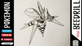 How to Draw Pokemon - Mega Beedrill | Pencil Drawing Step by Step