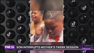 Embarrassing parents: Social media star Lil James interrupts mom's twerk session