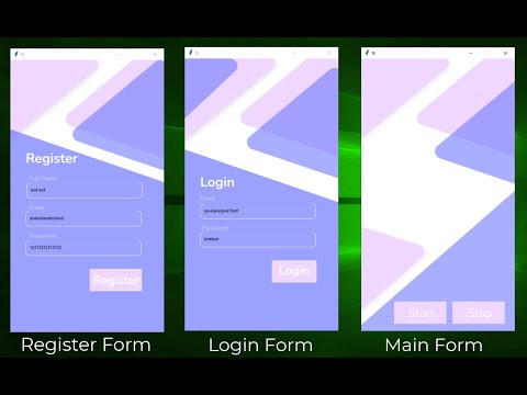 Python | Tkinter UI Login, Register, Main Screen