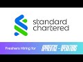 Standard Chartered Apprentice Hiring| Bangalore|B.Com, BBA, BA, B.Sc Freshers Apply|12 Month Program