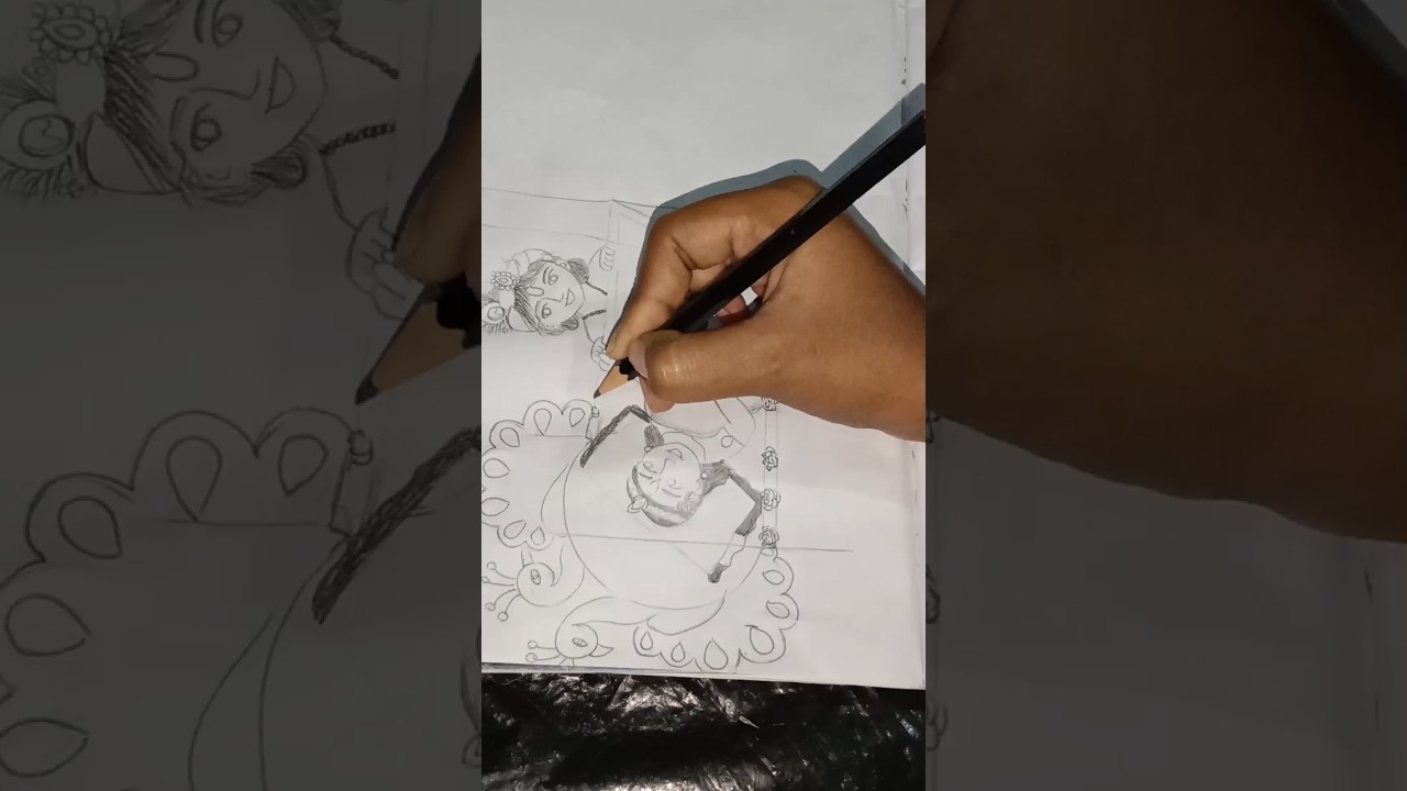 শুভ রাধাষ্টমী ❤🦚💛 #radheradhe #radhakrishna #radharani #radhika #drawing #shorts @RimiNaskar672