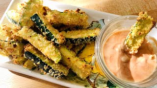 （中文/ENG) Baked Crispy Parmesan Zucchini Fries