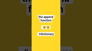 the append function (dictionary) 😃😃 #python