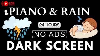 Piano Music & Rain Sounds No Ads Live Stream ⚡ Black Screen | Deep Sleep, Healing & Fall Asleep Fast screenshot 4