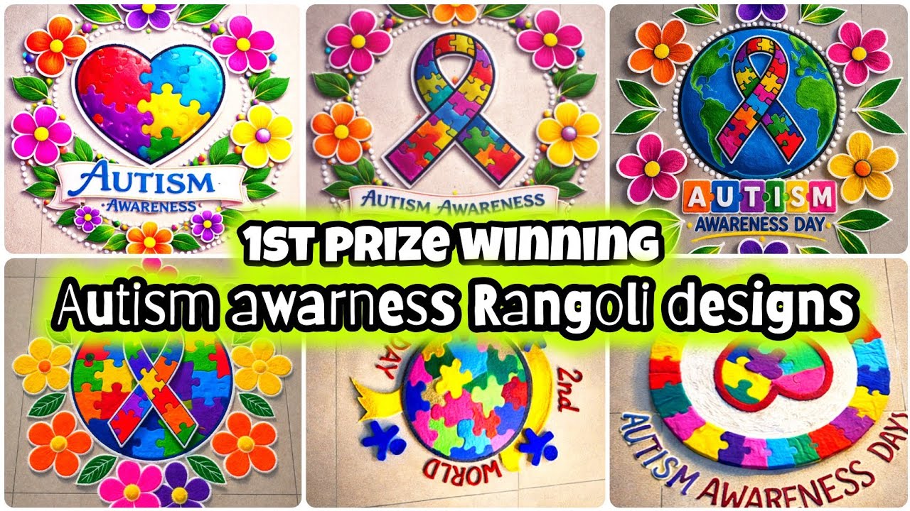 World Autism Awareness Day Rangoli competition/mental health Rangoli ...
