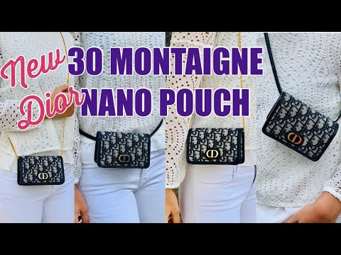 30 Montaigne Nano Pouch in Blue Dior Oblique Jacquard  COSETTE