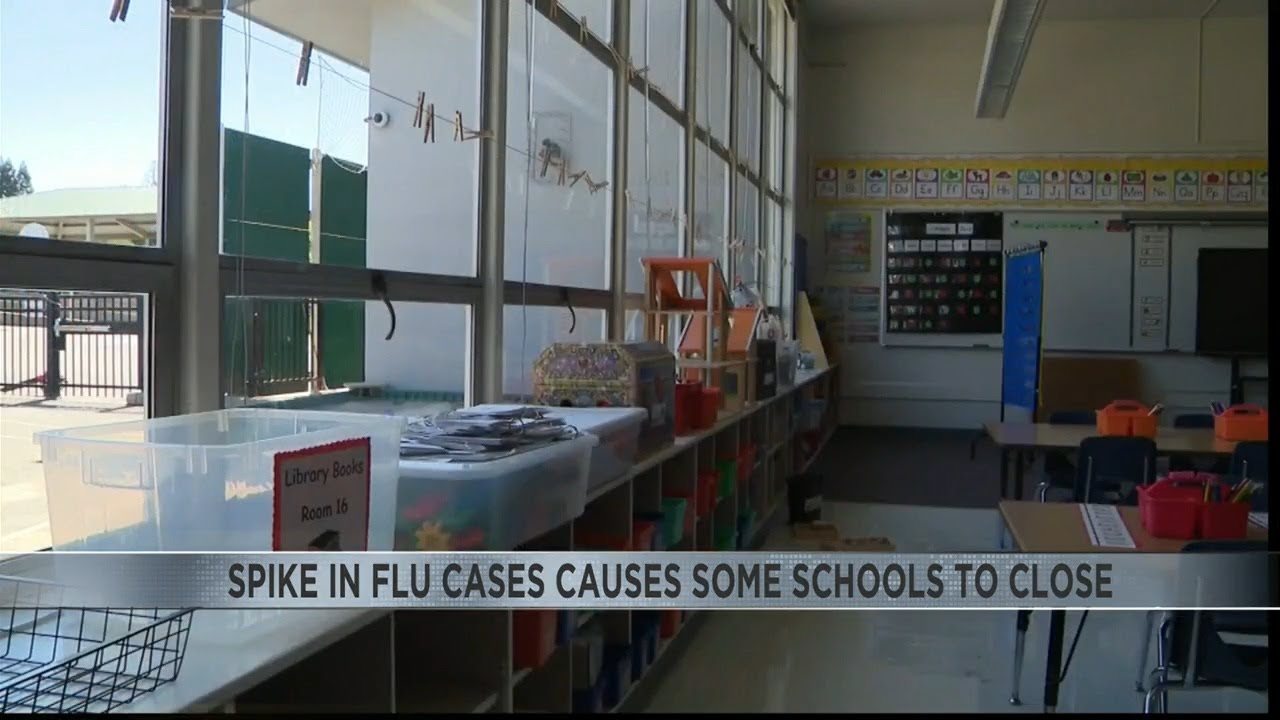 Spikes in flu cases causes some school officials to be concerned - YouTube