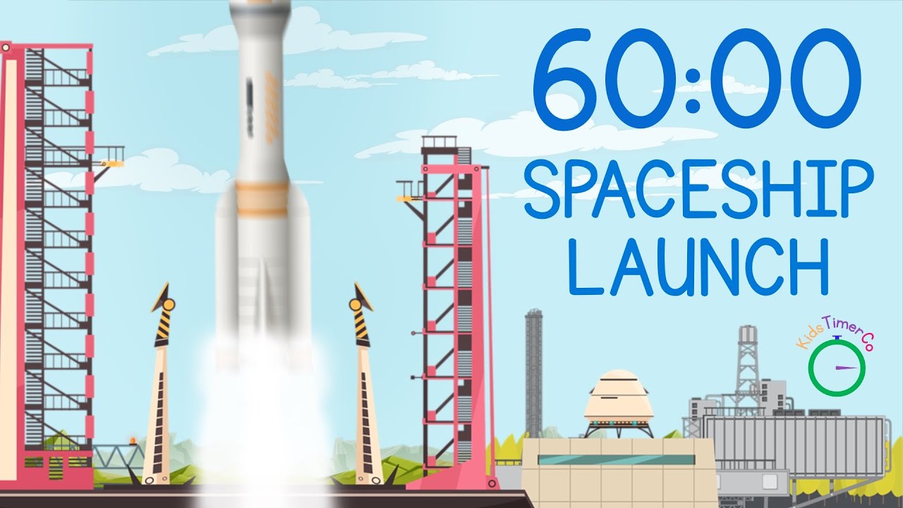 60 Minute Rocket Launch Countdown! 🏗️ Full Rocket Build & Launch Visual Timer
