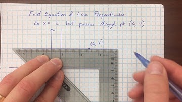 Write equation of perpendicular line through point (horizontal and vertical lines)