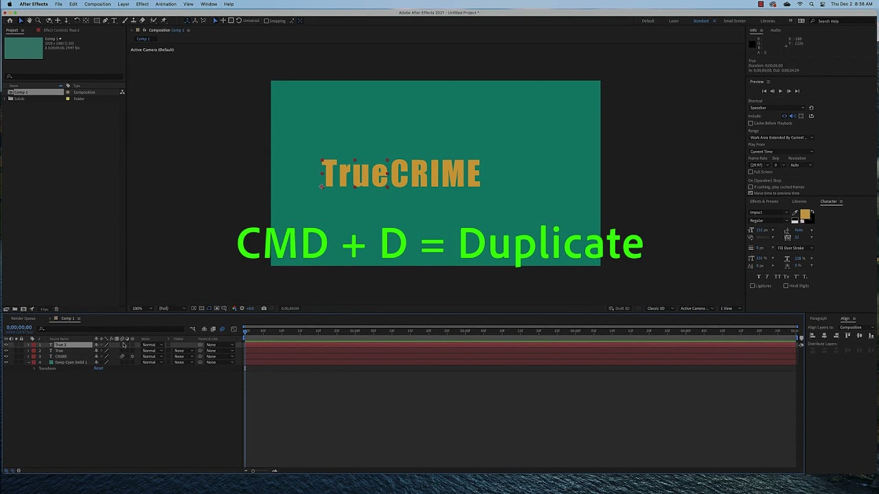 After Effects: Text Reveal with Masks 01