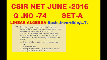 CSIR NET JUNE 2016 Q.74 SET-A MATHS  | LINEAR ALGEBRA | LINEAR TRANSEFORMATION PROBLEM