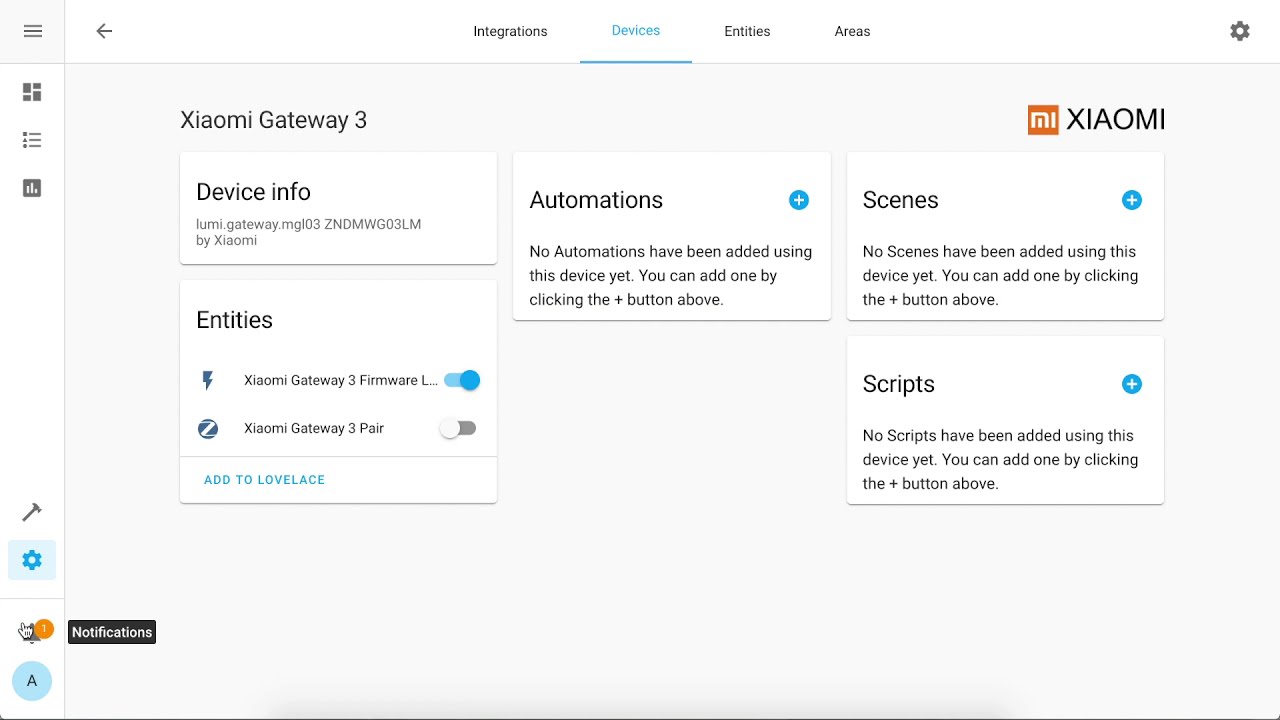 Xiaomi Gateway 3 firmware update lock 