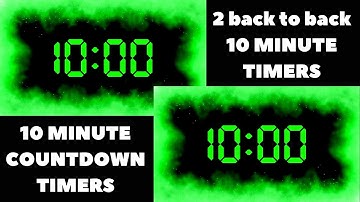 Fun! 2 Consecutive 10 Minute Countdown Timers w Alarm for Games, Stations, Centers, Warmups