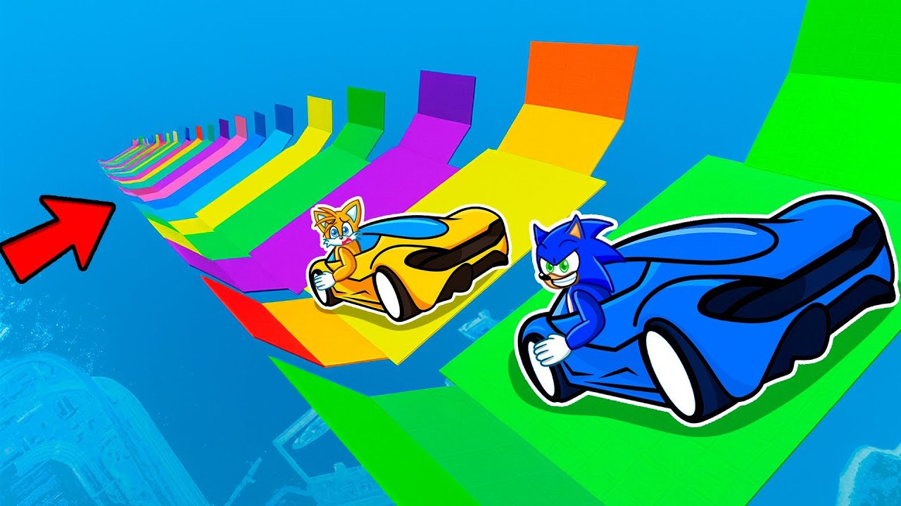 SOBREVIVE a la MEGA RAMPA ARCOIRIS en GTA 5!