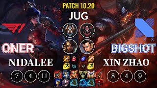 T1 Oner Nidalee vs DRX BigShot Xin Zhao Jungle - KR Patch 10.20