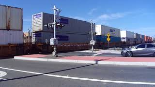 BNSF 4685 Westbound Double Stack/Empty Intermodal Train - Riverside ,CA USA 4/24/2018