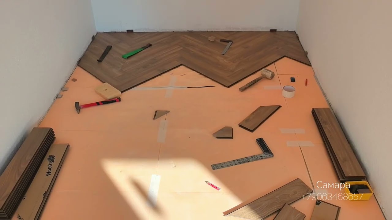 Укладка ламината WOODstyl ARROW ёлочкой. 