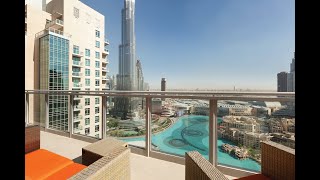 Burj Khalifa and Dubai Fountain panoramic views from Penthouse, Ramada by Wyndham Downtown Dubai