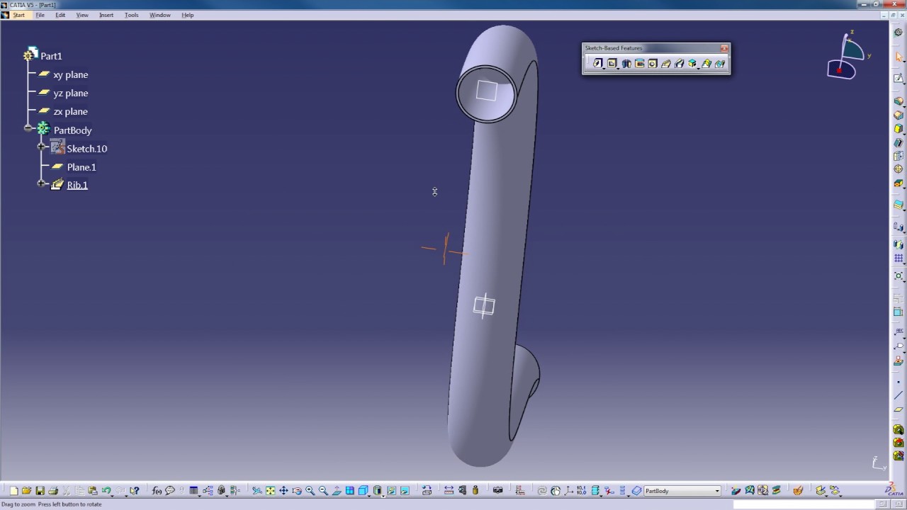 CATIA Speed Modeling - Rib and Slot Tools - YouTube