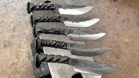 Blacksmith basics. Forging a railroad spike knife