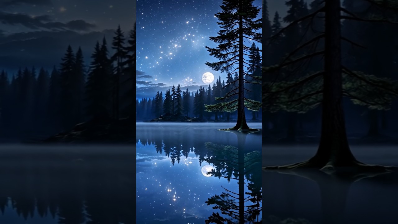 Moonlit Forest Lake | Zen Night Ambience for Sleep & Relaxation 🌕✨