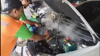 Tips Cuci Mesin Mobil pakai uap Posisi mesin dibawah jok #Vlog 6. 