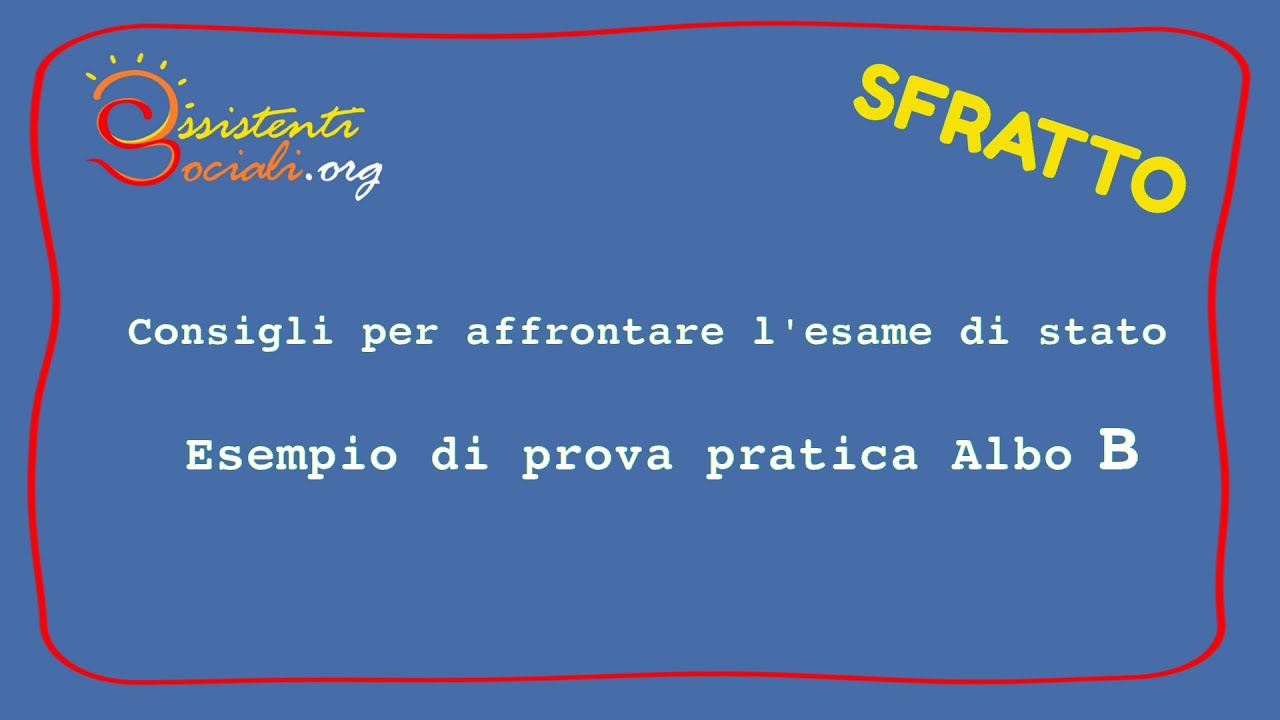 Esempio di prova pratica - SFRATTO