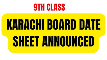 9th Class Date Sheet Karachi Board Science Group || Exam 2022 || Karachi Board Announced Date Sheet