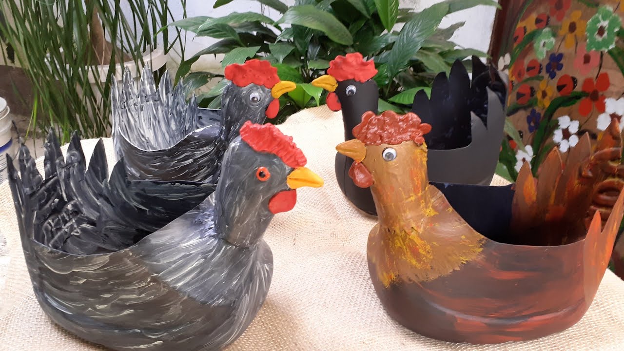 Galinha Porta Ovos em Galão 5 ltrs parte 1 ( #reciclagem #artesanato #garrafapet )